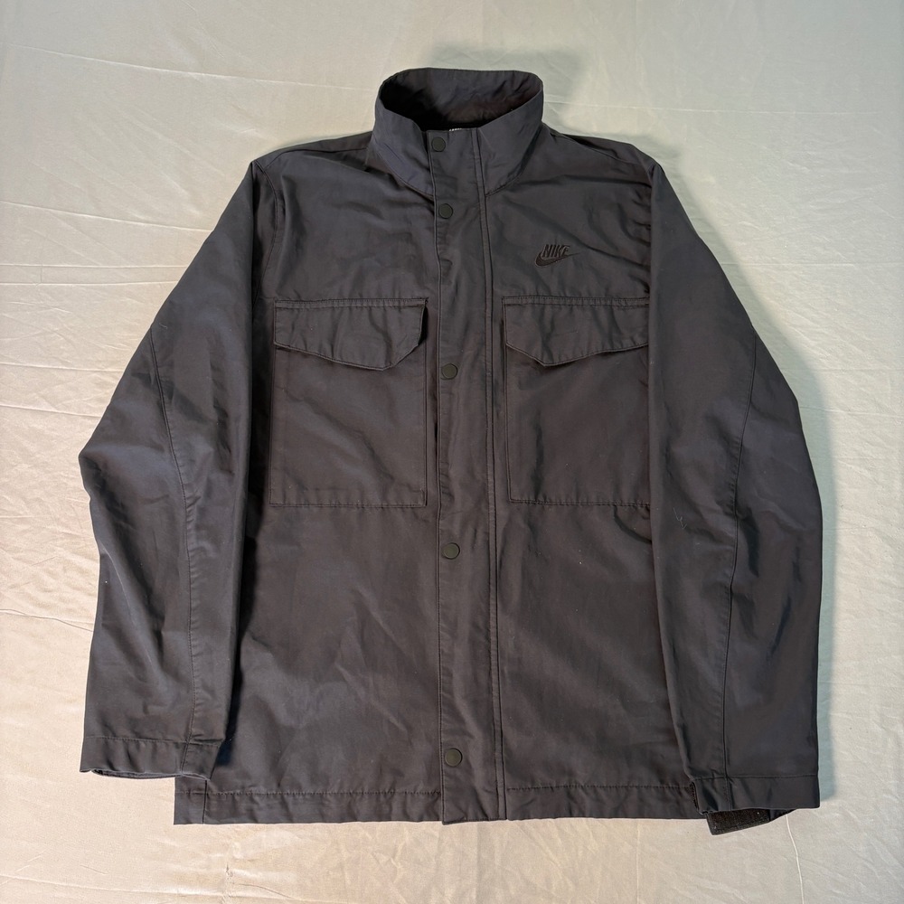 Nike Mens M65 Field Jacket Black Utility Military Full Zip Coat Medium RN56323